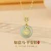 Colgante de Caballo de la Suerte con Cierre de Seguridad, Collar de Caballo del Zodiaco, Joyería Versátil de Gama Alta para Estudiantes, Regalo para Mejor Amiga o Novia
