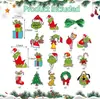 Juego de 30 Piezas de Decoraciones para Árbol de Navidad, Exquisitas Decoraciones Navideñas del Grinch, Decoraciones Navideñas Festivas, Colgantes