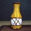 Arreglo Floral Hidropónico Decorativo de Plástico de Ratán, Puramente Hecho a Mano, Jarrón Pequeño Tejido de Paja de Alto Valor, Adorno de Lujo Ligero Vintage de Gama Alta