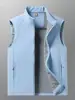 Novo Colete Casual de Trabalho para Primavera e Outono com Gola Alta, Respirável, Sem Mangas para Esportes ao Ar Livre, Pesca e Caminhada