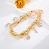Nueva Corona de Perlas Estrella de Cinco Puntas Cadena de Mano Muñeca Colgante para Teléfono Móvil Colgante Decorativo Versátil para Bolsos para Mujeres