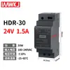 Fuente de alimentación conmutada Mingwei H-15-24V montada en riel, 30W, tamaño compacto, 5V CC, -60-12