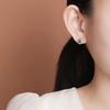 Pendientes Yuebao de plata de ley S925 con diseño retro de calabaza Fulu y jade, elegantes pendientes blancos de moda nacional que combinan con todo.