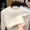 Camisa base de mezcla de lana de oveja, cachemira y seda para hombre, otoño e invierno, suéter de cuello redondo para hombre, ropa casual multicolor para hombre al por mayor