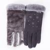 Luvas Quentes para Mulheres no Inverno N915 Luvas de Camurça com Acabamento em Pelo para Ciclismo ao Ar Livre, Compatíveis com Tela de Toque, Forradas com Lã e Espessadas, Atacado do Fabricante