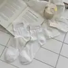 Meias Finas Youjiaxiu Primavera e Verão para Mulheres, Meias Meia-Perna Rendadas Vazadas Estilo Ballet, Meias Brancas de Malha Ins