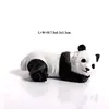Modelo animal de panda de simulación panda gateando comiendo bambú con bebé PVC hecho a mano sólido juguete cognitivo para niños adornos