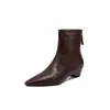 Edición Piel de Cordero Otoño/Invierno Botas Francesas Maillard Adelgazantes 2026 Estilo Nuevo Cómodas Tacón Medio Grueso Versátiles Botas Individuales Botines