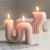 Velas de Soja Coreanas en Forma de S para Decoración del Hogar, Adornos de Dormitorio, Accesorios para Fotos y Regalos con un Toque Femenino