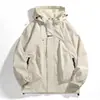 Chaqueta con Caparazón Estilo Bosque Transfronterizo con Bolsillos Laterales Parche 3D Primavera y Otoño Senderismo Montañismo Holgada Repelente al Agua Cortavientos