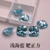 Piedra Suelta de Zircón Zafiro Azul Claro Forma de Almohada, Piedra Suelta de Zafiro Azul Marino Forma Cuadrada Gruesa, Piedra para Cara de Anillo