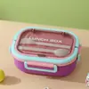 Lonchera Térmica Estilo Estudiante para Microondas, Lonchera Bento para Oficinistas con Tapa, Lonchera de Plástico para Ventas Transfronterizas