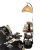 Luminária de chão estilo vintage para quarto, integrada com mesa de cabeceira, luminária de toranja para sala de estar, iluminação ambiente ao lado do sofá, luminária de pesca de ferro para mesa de centro