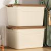 Caja de Almacenamiento Estilo Crema, Caja de Almacenamiento Gruesa de Gran Capacidad para Dormitorio de Estudiantes, Caja de Almacenamiento para Ropa del Hogar, Juguetes y Artículos Varios