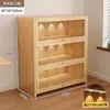 Librero a prueba de polvo de madera maciza integrado en la pared, gabinete de almacenamiento color nogal, gabinete de almacenamiento de pie, librero para el hogar