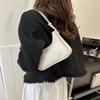 Bolso de mano texturizado de color sólido de moda estilo coreano 2023 otoño e invierno Nuevo bolso de hombro sencillo estilo coreano para llevar bajo el brazo