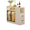 Divisória de Gabinete Lateral para Sofá para Hall de Entrada e Sala de Estar, Armário de Vinho para Apartamento Pequeno, Armazenamento de Grande Capacidade, Armazenamento de Bancada de Bar, Aparador de Luxo Leve