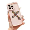 Capa Protetora para Celular Apple 11/12/13/14/15/16 Pro Max com Cruz de Diamante