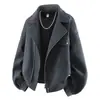 Chaqueta corta de hombre con cuello de solapa, nuevo estilo primavera y otoño, top negro holgado casual de moda, elegante