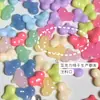Pulsera Cadena para Teléfono en Forma de Corazón Material para Manualidades con Agujeros Rectos, Color Sólido Gelatina, Material de Alta Transparencia, Cuentas Sueltas Texturizadas