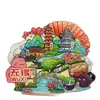 Imanes de Refrigerador de Madera Estilo Antiguo Jiangnan de Wuxi, Souvenirs Culturales y Creativos Turísticos, Souvenirs de Atracciones Turísticas al por Mayor