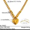 Collar Corazón de Acero de Titanio Superficie Brillante Retro Forma de Corazón Collar de Capas Nicho Acero Inoxidable Impermeable Sin Decoloración