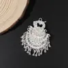 Accesorios de Imán para Refrigerador de la Etnia Miao, Aretes Estilo Chino Filigrana Mariposa Imitación Plata, Accesorios de Nicho Retro Étnico con Borla Larga