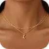 Nuevo Producto Transfronterizo de Comercio Exterior: Collar de 26 Letras, Acero Inoxidable, Diseño Personalizado, Estilo en Capas, Cadena para Clavícula, Joyería para Mujer