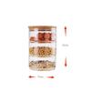 Tampa de bambu de vidro de alto borossilicato empilhável tanque de armazenamento de lanches de frutas secas cozinha tigela de salada de frutas e vegetais de vidro transparente