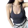 Top de Punto Pequeño de Tirantes Spice Girls Base Blanco para Mujer Otoño Deseo Puro Sexy para Usar Debajo Hermosa Espalda para Usar Encima Top Ajustado