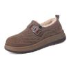 Zapatos peludos para mujer, para uso casual al aire libre en otoño e invierno, tipo Birkenstock sin cordones, botas de nieve cálidas antideslizantes de suela gruesa