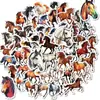 Nuevo Set de 56 Pegatinas Dinámicas de Caballos Galopando, Motivos de Caballos Estilo Pintura al Óleo, Pegatinas de Animales Vintage para Decoración de Diario