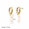 Brincos Grandes de Pérola Estilo Celebridade da Internet Transfronteiriços Brincos de Moda Personalizados Brincos Não Desbotam Aço Inoxidável Ouro 18K