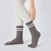 Multi-Color calcanhar novo antiderrapante meias de ioga das mulheres de cor sólida algodão dedo do pé meias esportes Pilates meias de dedo do pé de comprimento médio