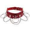 Pp Desejo Puro Borboleta Vermelha Nicho Gótico Colar Ins Studded Aço Inoxidável Bondage Gargantilha Gola