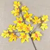 Hojas artificiales de álamo y arce con tacto realista, ramas y hojas artificiales recubiertas, plantas verdes pastorales, decoración de otoño, hojas verdes para paisajismo de jardines
