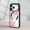 Adequado para Capa Magnética de Celular Apple 17 Duas em Uma iPhone 18 Promax Flor Rosa Estame Buraco Grande 16 Capa Protetora