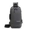 Moda Transfronteiriça Masculina Bolsa de Peito Casual com Carregamento USB Múltiplos Bolsos Bolsa de Ombro Viagem de Negócios Mochila Transversal Atacado