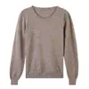 Nueva camiseta básica de punto de cuello redondo para mujer estilo coreano, suéter pullover ajustado de primavera al por mayor, forro polar Andy para mujer, transfronterizo 2025