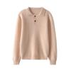 Suéter de lana para niños de otoño e invierno, suéter para niños y niñas medianos y grandes, suéter de color sólido, cuello polo, suéter de cachemira grueso y cálido con fondo grueso