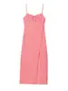 Saia Midi Longa Xadrez com Alça de Ombro Fenda nas Costas Sem Costas Novo Estilo Europeu e Americano Feminino Za Dress Aliexpress Transfronteiriço
