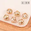 Botones Metálicos Estilo Chanel de Flor de Ciruelo Colorida con Pedrería de Alta Gama para Camisas, Botones Pequeños para Ropa, Accesorios y Juego Completo de Accesorios
