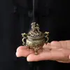 Quemador de Incienso Kirin Popular al por Mayor Pequeño Quemador de Incienso Xiangyun Adornos para el Hogar Pequeño Quemador de Incienso Creativo para Interiores Quemador de Aromaterapia de Madera de Agar