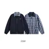 Jaqueta Harrington Reversível Estilo Retrô Americano Devilray Jaqueta Solta Xadrez Retrô para Homens e Mulheres Jk13154