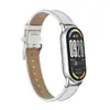 Adequado para Pulseira Xiaomi Mi Band 11, Pulseira de Couro Microfibra com Trama Lisa e Fivela de Metal, Compatível com Xiaomi Mi Band 8, 9, 10
