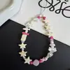 Corrente de Celular Original de Verão com Contas de Girassol e Estrela do Mar Lanyard Fofo para Câmera CCD Pingente