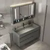 Conjunto moderno e inteligente de mueble de baño con lavabo integrado, tocador de baño, conjunto de mueble con lavabo, lavabo de pie