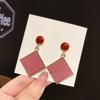 Aguja de Plata S925 Felicidad Navideña ~ Pendientes 2023 Nueva Moda ins Pendientes para Mujer Pendientes de Viento ins para Mujer