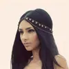 Joias Transfronteiriças Europeias e Americanas Corrente Personalizada Boêmia com Pingente de Franja Corrente com Pedra de Zircônio Imitação Estilo Exótico Corrente de Cabelo Sexy Acessórios de Cabelo