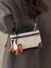 Bolsa Caixa de Pônei Patchwork Estilo Coreano Tendência com Design de Luxo, Bolsa Quadrada Pequena de Nicho, Versátil para o Trabalho e Uso Diário, Bolsa Transversal